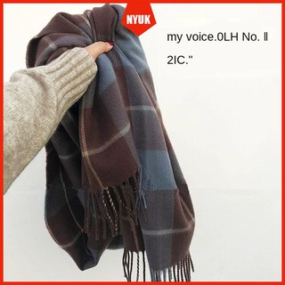 Khăn quàng cổ dày dặn giữ ấm in họa tiết caro phong cách Hàn QUốc sành điệu cho cặp đôi
