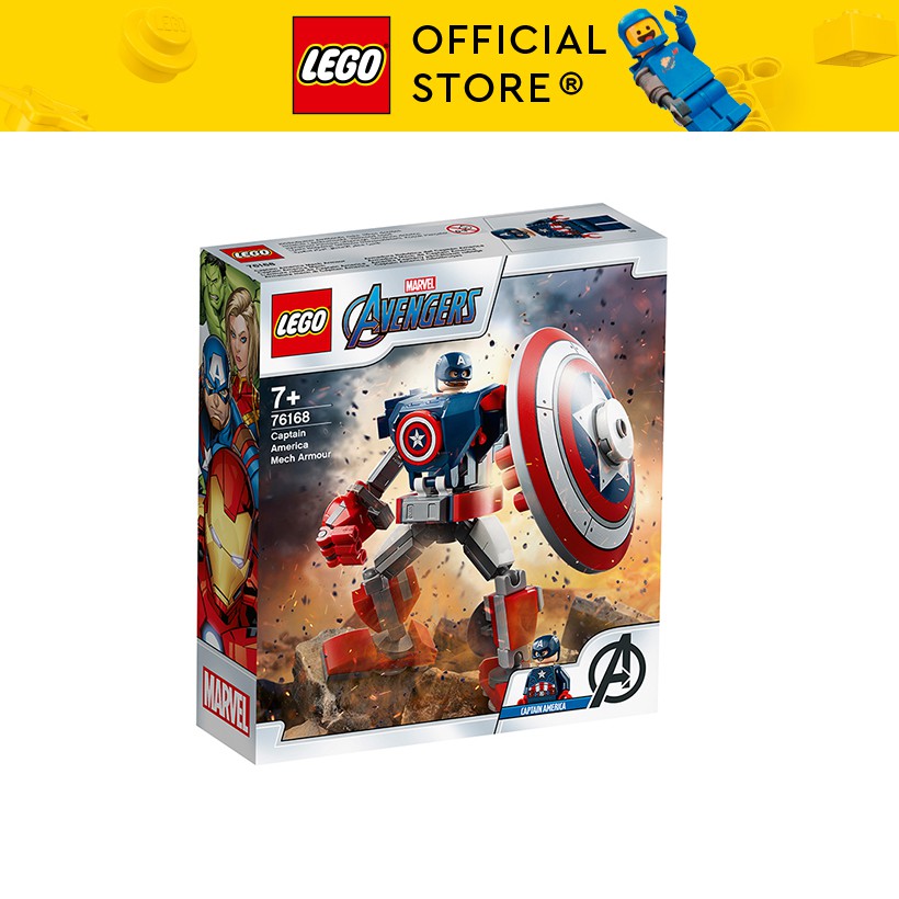 LEGO SUPERHEROES 76168 Chiến Giáp Captain America ( 121 Chi tiết)