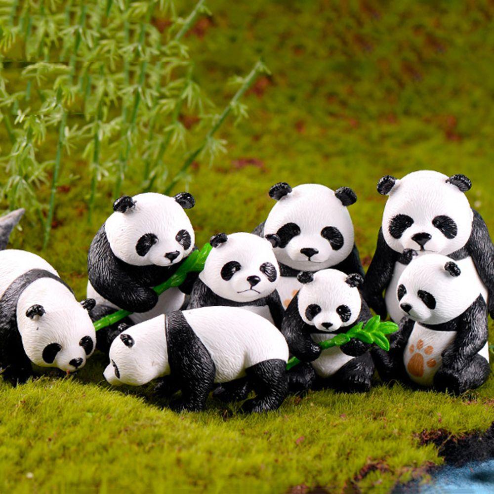 Set 4 / 8 Tượng Gấu Trúc Mini Trang Trí Cây Bonsai