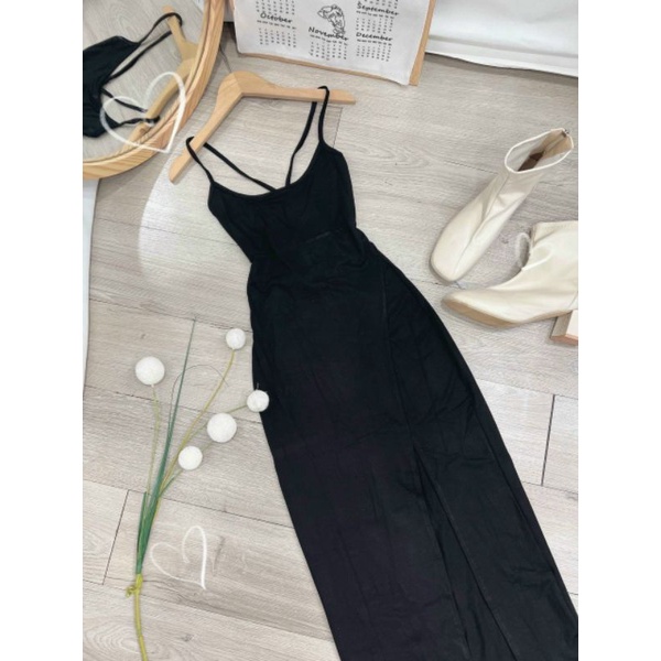 Đầm body đan dây sau xẻ đùi mã 0204