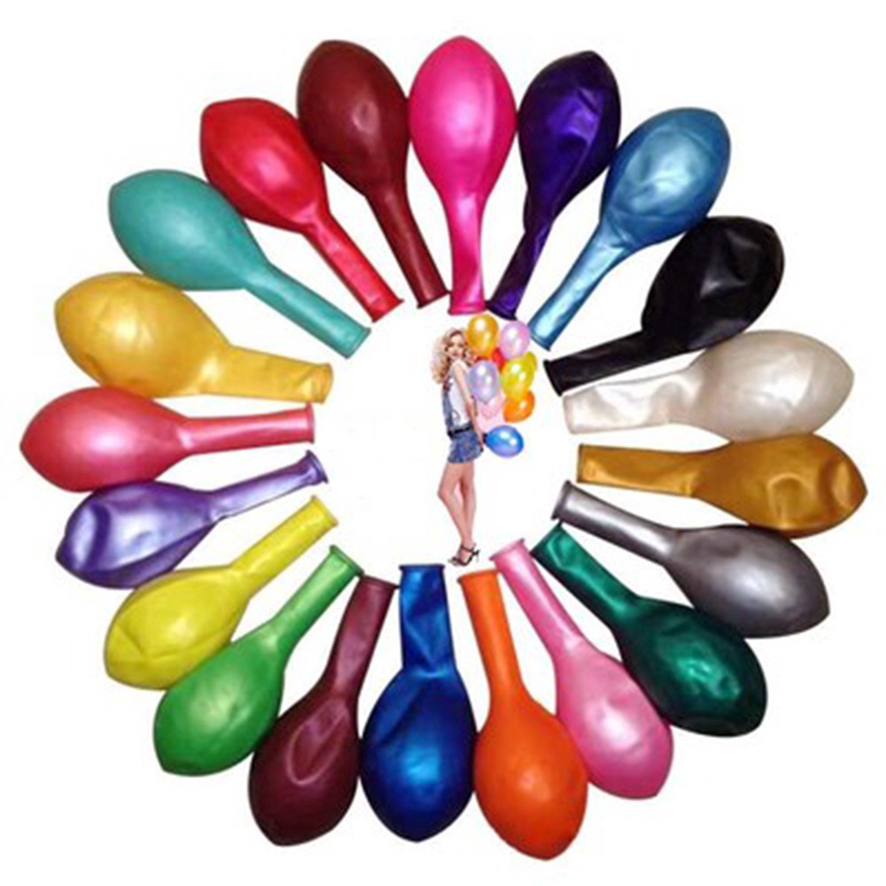 Bộ 10 bong bóng cao su nhiều màu trang trí tiệc