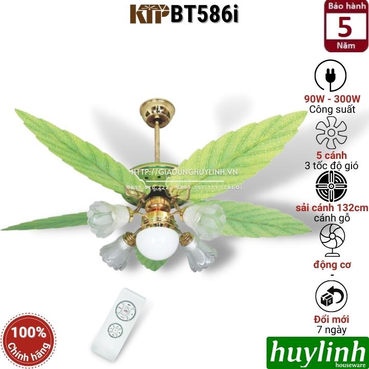 Quạt trần đèn cánh gỗ Kim Thuận Phong KTP BT586i