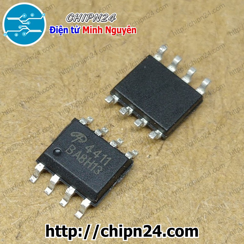 [2 CON] Mosfet Dán AO4411 SOP-8 8A 30V Kênh P (SMD Dán) (4411)