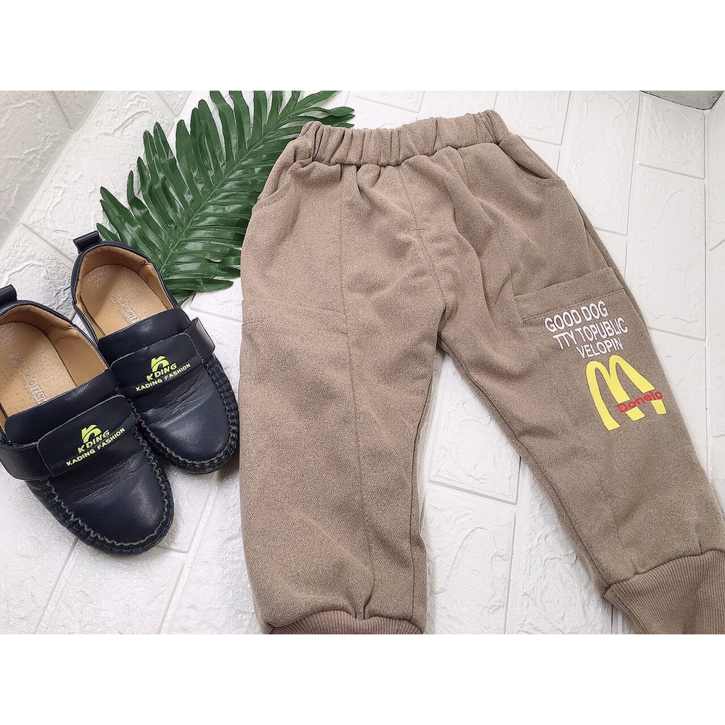 Quần dạ lót lông bé trai siêu ấm sz 8-18kg