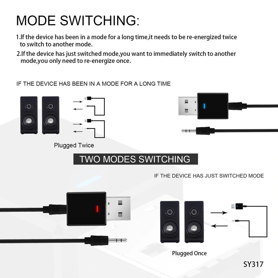 Bluetooth Receiver Transmitter Bluetooth 5.0 Dongle AUX Wireless Adapter For TV PC Car Kit