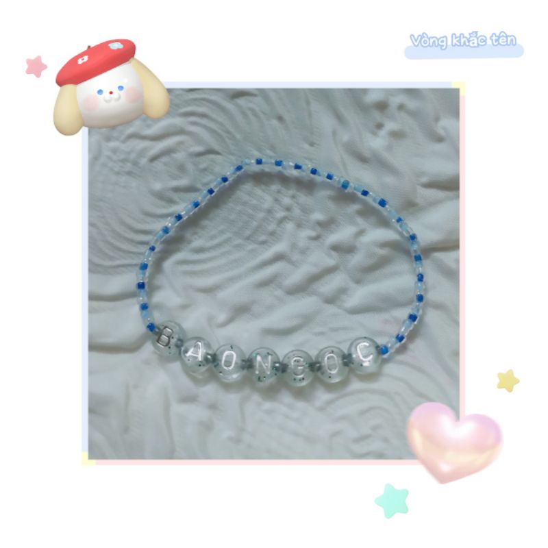 Vòng tay khắc tên hạt cườm handmade (mix tên theo yêu cầu)