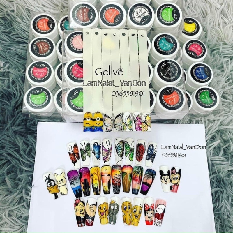 set gel vẽ 12 màu