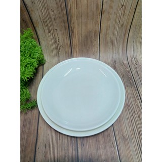 Combo 2 dĩa sứ trắng 23cm - 20cm