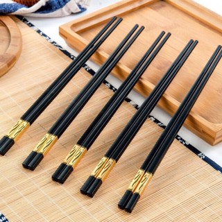 HỘP 10 ĐÔI ĐŨA KHẢM VÀNG KHÁNG KHUẨN NHẬT BẢN