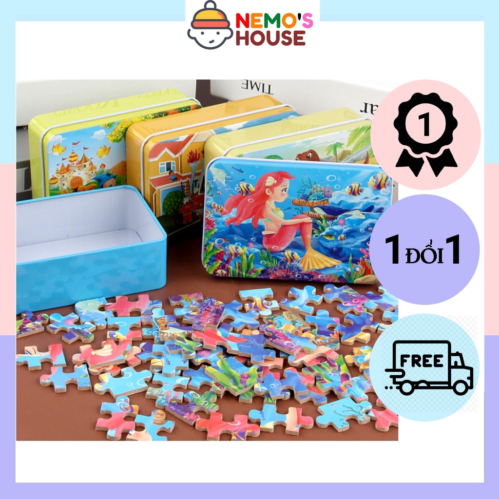 Bộ tranh ghép gỗ xếp hình cho bé, tranh ghép hình, giúp bé phát triển thông minh - loại 200 miếng gỗ