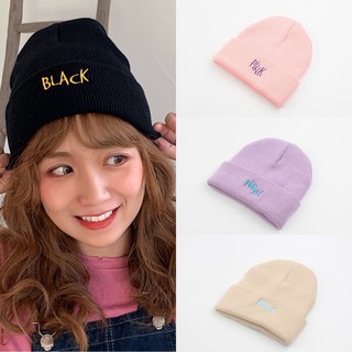 Mũ Nón Len / Mũ Beanie Màu Trơn Phong Cách Hàn Quốc Cho Nữ