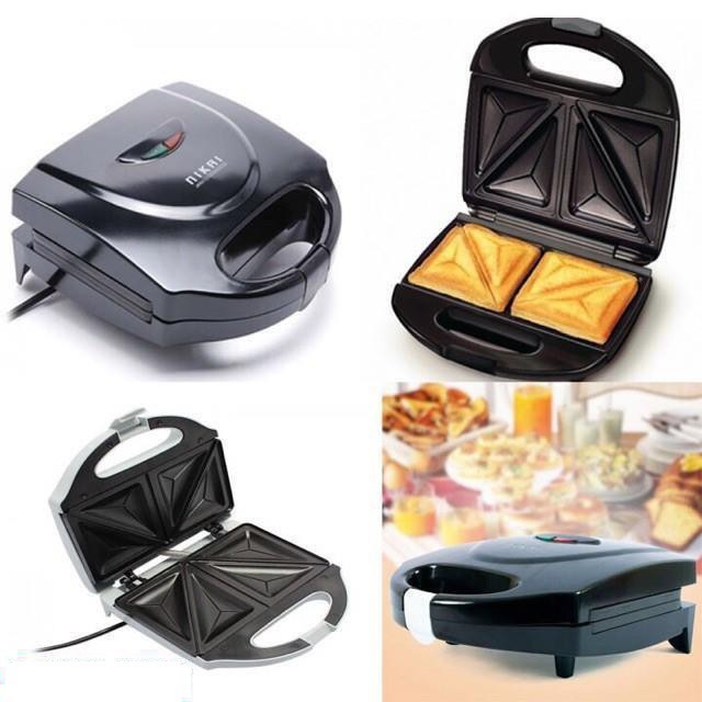 Máy nướng bánh mì kẹp, nướng bánh hình tam giác Nikai dễ sử dụng, không bị dính khuôn