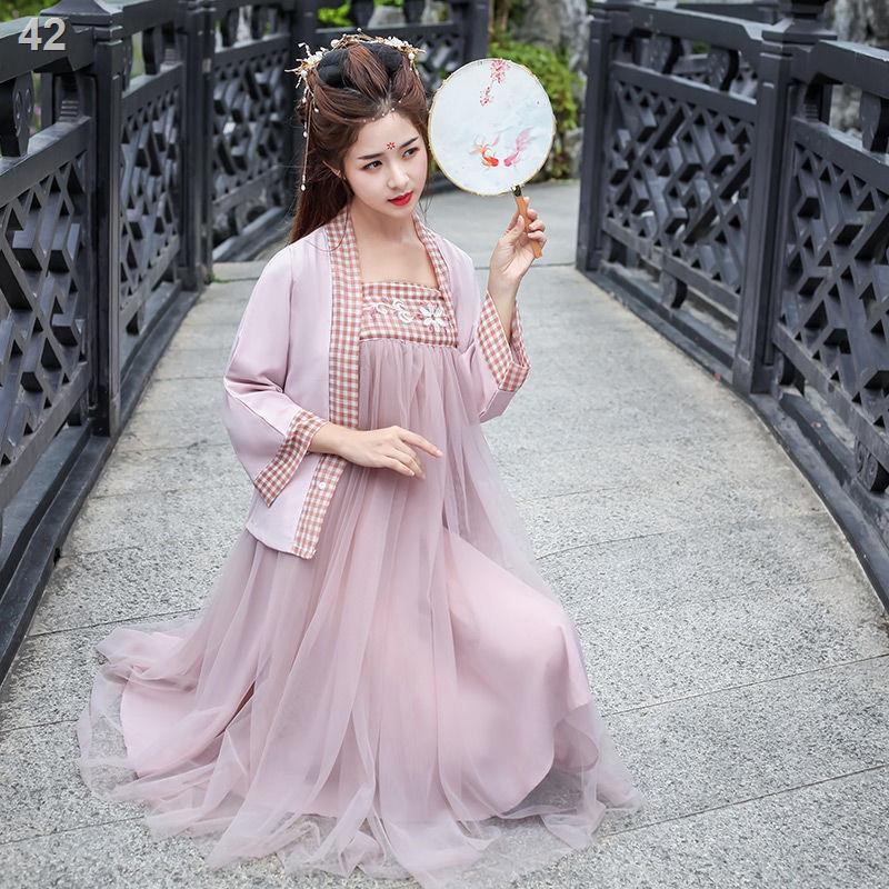 Trang phục nữ sinh Hanfu cải tiến, phong cách Trung Hoa Dân Quốc, bộ đồ nữ, áo dài, cổ điển, văn học, hàng ngày