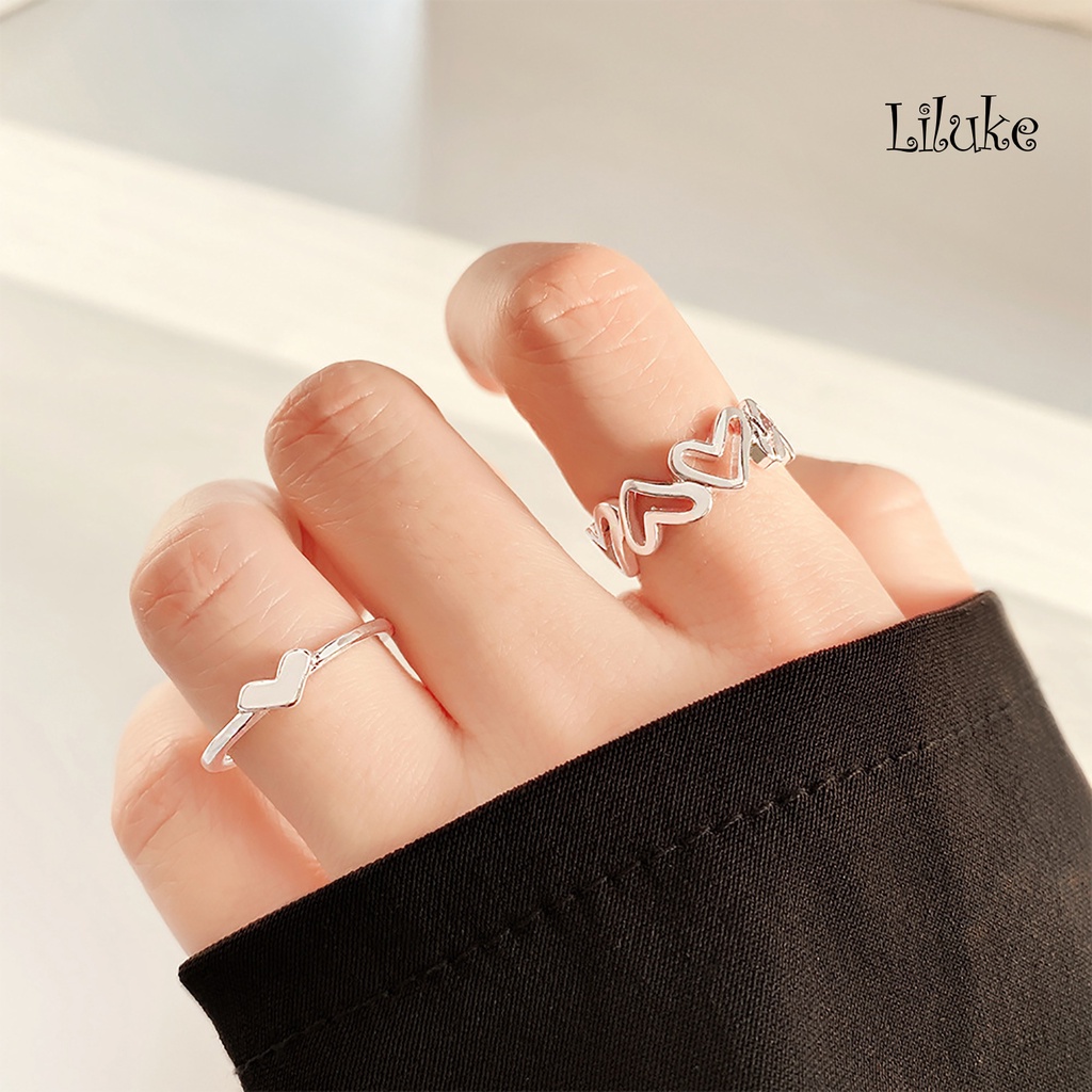 1 Cặp Nhẫn Đeo Khớp Ngón Tay Màu Trơn Lãng Mạn Cho Nữ