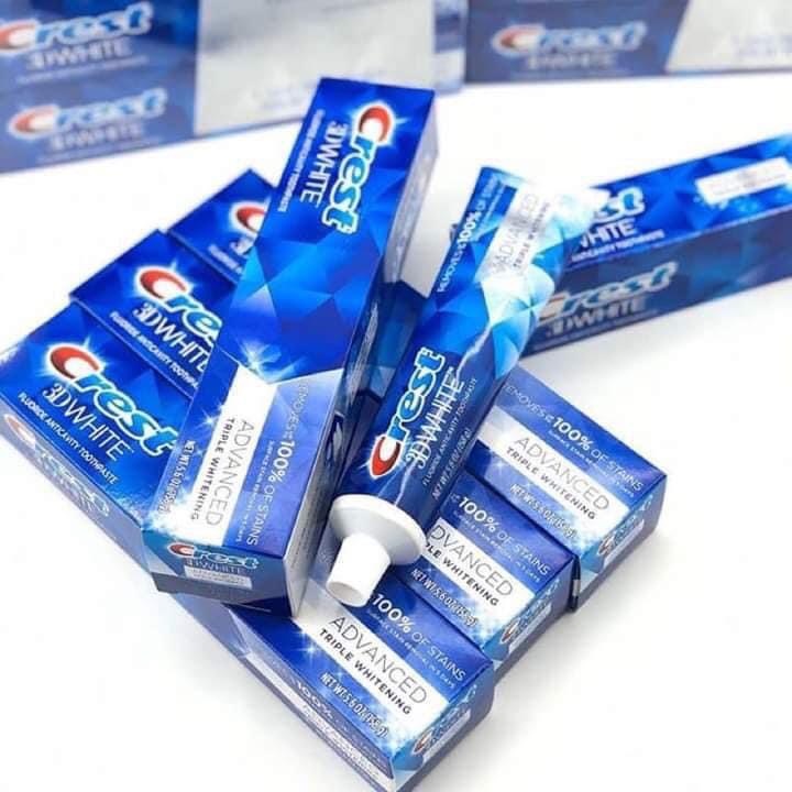 Kem đánh răng Crest 3D White 147g của Mỹ làm sạch và trắng răng
