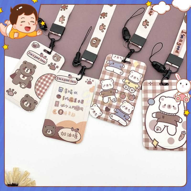 ⭐ iLado ⭐ thẻ đeo bảng tên gấu dễ thương dây buộc Dây Đeo Thẻ Học Sinh Bao Đựng Thẻ Dây đeo thẻ tên hoạt hình sinh viên cho nhân viên văn phòng Thẻ đeo bảng tên kèm dây kéo Dây Đeo Thẻ Dọc Cho Sinh Viên -Học Sinh Nguồn cung cấp Văn phòng Văn phòng phẩm