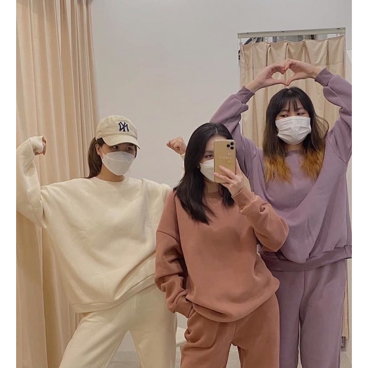 [ ẢNH THẬT ] SET ÁO SWEATER + QUẦN JOGGER PHỐI MÀU FORM RỘNG TAY BỒNG