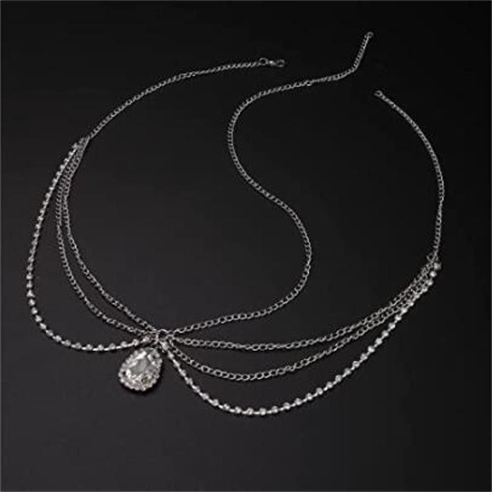 Bebetterm 1Pc Head Chain Crystal Rhinestone Alloy Wedding Jewelry Bride Hair Jewelry Accessories