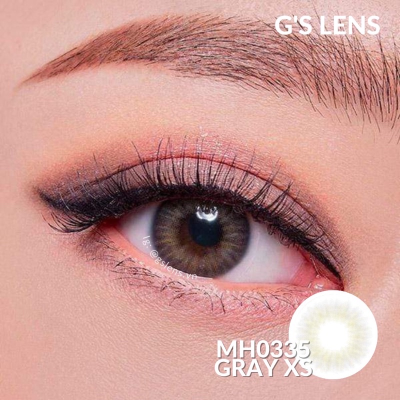 Kính Áp Tròng Lens Xám Tây Tự Nhiên Hot Douyin Size XS 14mm Có 0 Đến 6 Độ Lệch Độ MH0335 Gray