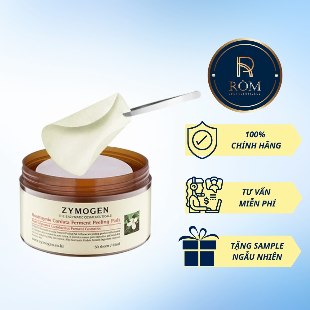 Tẩy Da Chết Dạng Miếng Chiết Xuất Diếp Cá Cho Da Dầu Mụn Zymogen Houttuynia Cordata Ferment Peeling Pad