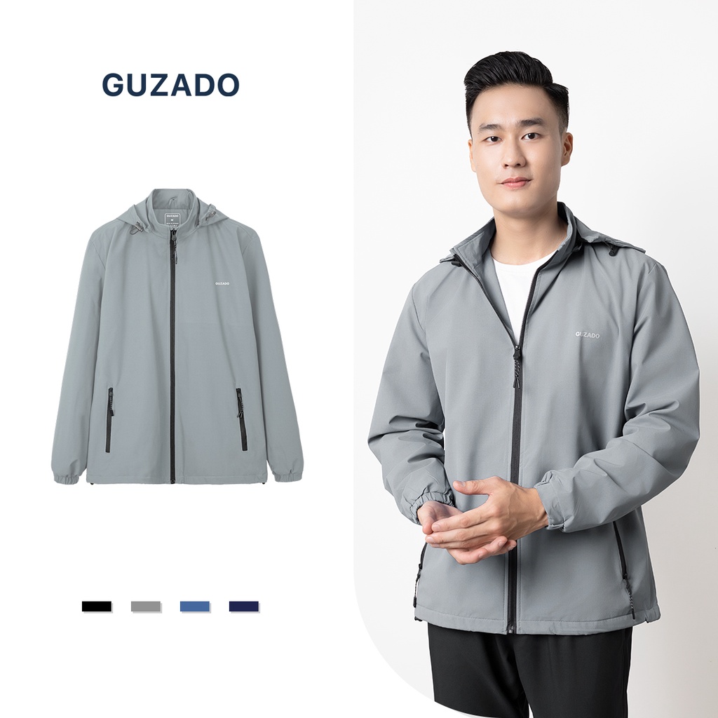Áo khoác nam chống nắng GUZADO Chất Gió 2 Lớp Cản Gió,Giữ Ấm Tốt,Form Rộng Rãi Thoải Mái GAKG15