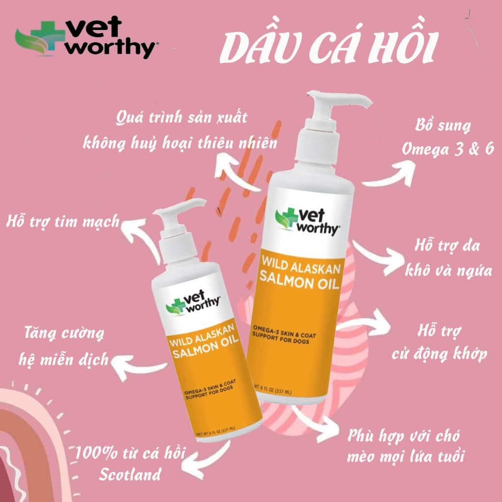 Dầu cá hồi nguyên chất Vet Worthy dành cho chó -  WILD SALMON OIL BLEND 458 & 946ml