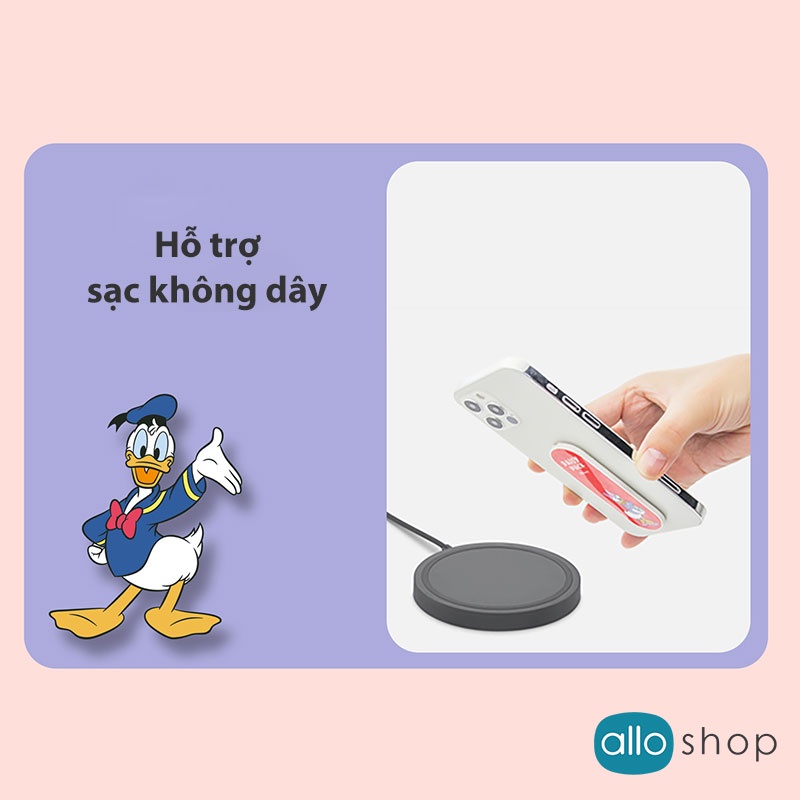 Giá Đỡ Dạng Nhẫn Phone Ring Holder Mickey & Friends 3D Nổi, Hỗ Trợ Sạc Không Dây Và Chân Đế, Dùng Cho Tất Cả Điện Thoại