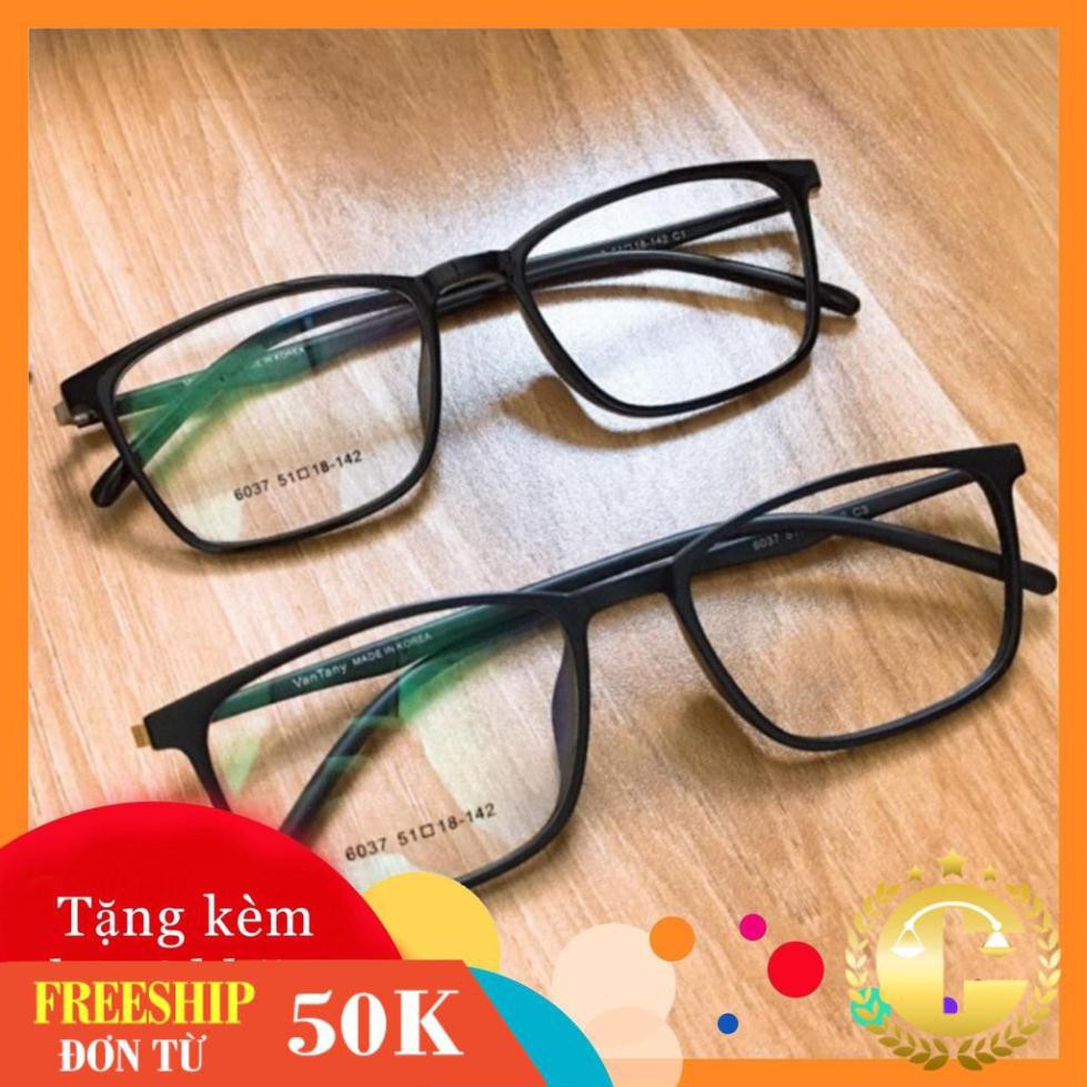 Gọng kính vuông 6037 -gọng kính giả cận thời trang nhận cắt mắt cận viễn loạn
