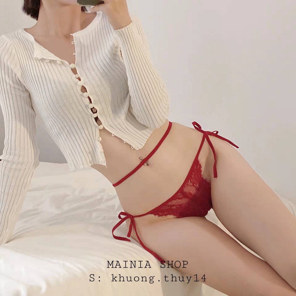 Quần Lót Ren Nữ 2 Dây Ngang Buộc Cột Dây Sexy Gợi Cảm Cao Cấp Siêu Đẹp Mainia Shop