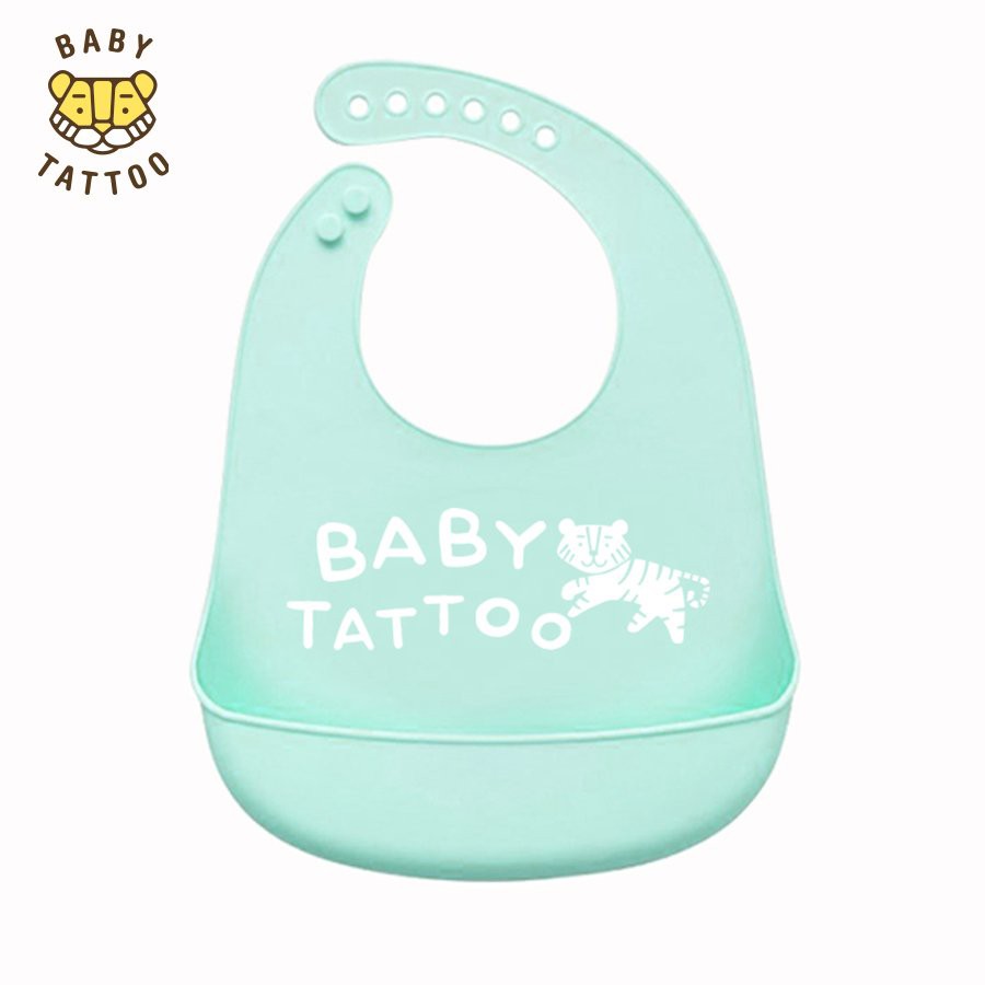 BABY TATTOO Yếm Ăn Dặm Cho Bé Chất liệu Cao Su Mềm Mại Cao Cấp Có Máng Hứng