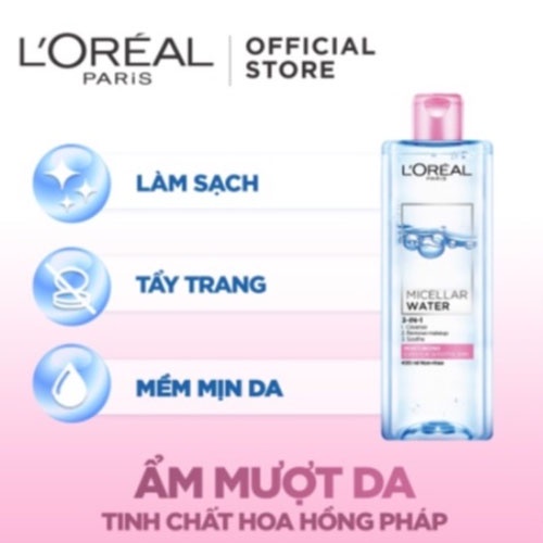 Nước Tẩy Trang Loreal [FREE SHIP] 400ml - L'Oreal Paris 3-in-1 Micellar Wate