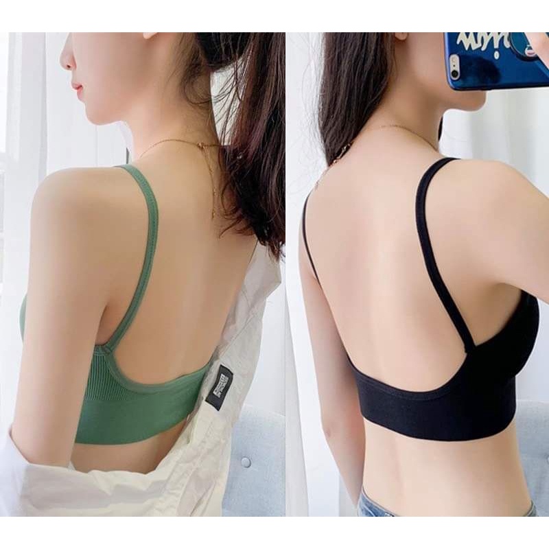 Áo bra gân màu khoét lưng sâu sang chảnh cá tính 367