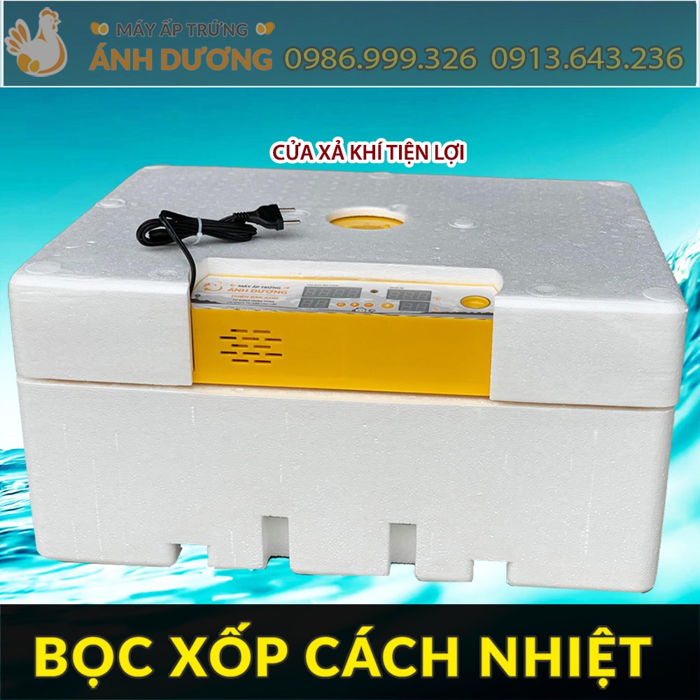 [Hàng Chính Hãng] - Máy ấp trứng Ánh Dương Phiên Bản A100 - Ấp tự động đảo 54 trứng (KM bình châm nước và gói úm gà)