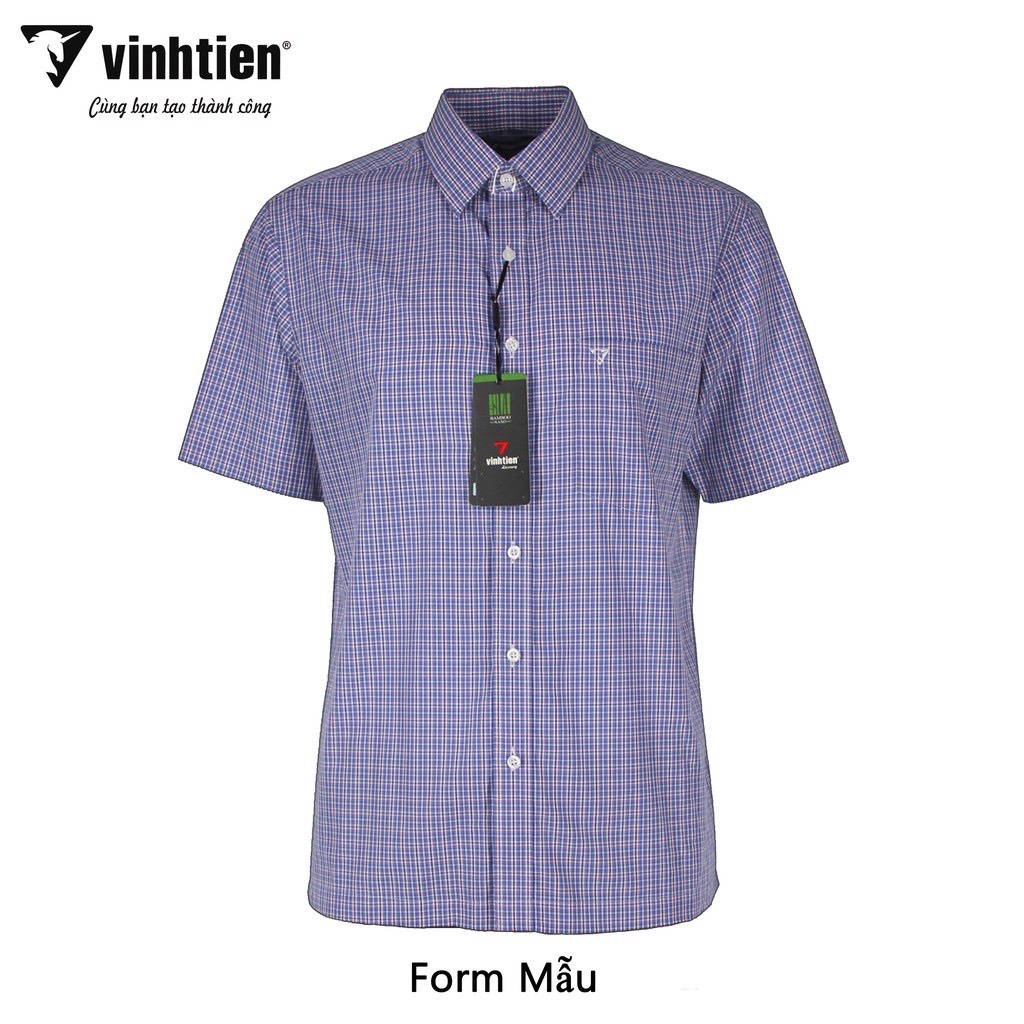 Áo Sơ Mi Ngắn Tay Sọc Caro Vĩnh Tiến Form Regular Vạt Ngang 295 - Kẻ sọc