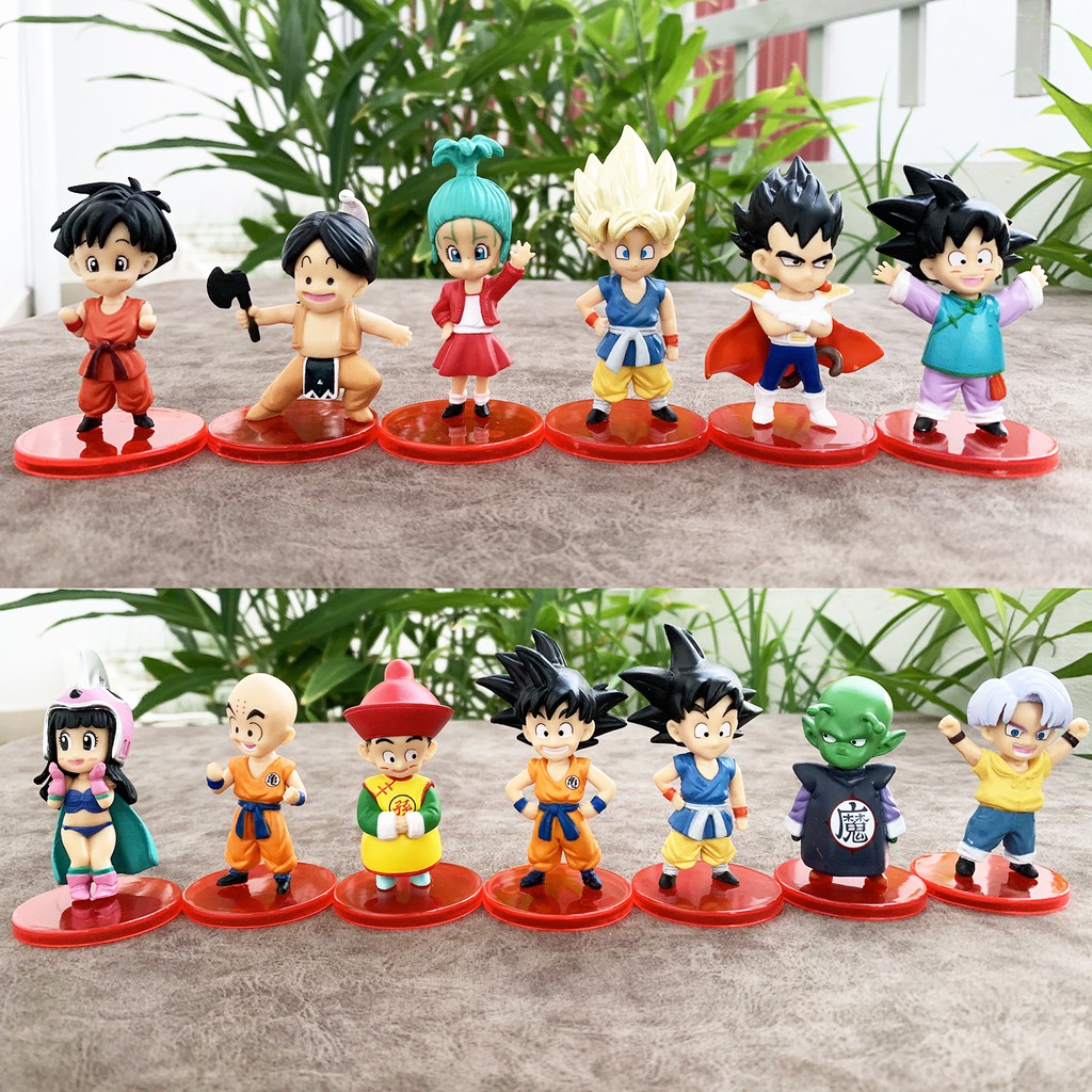 Bộ 13 mô hình nhân vật Dragon Ball chibi trang trí cực đẹp