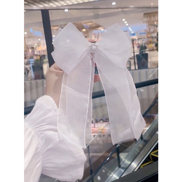 🎀Kẹp tóc nơ voan công chúa , kẹp tóc cô dâu cỡ lớn