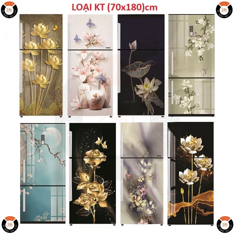Decal dán tủ lạnh khổ 70x180 tổng hợp