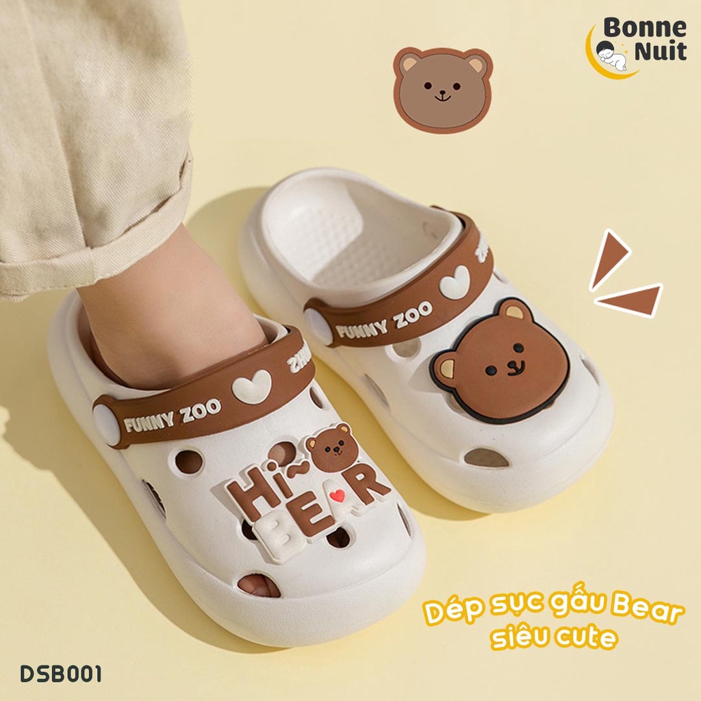 Dép sục gấu Bear siêu mềm - chống trượt - chống nước cho bé yêu