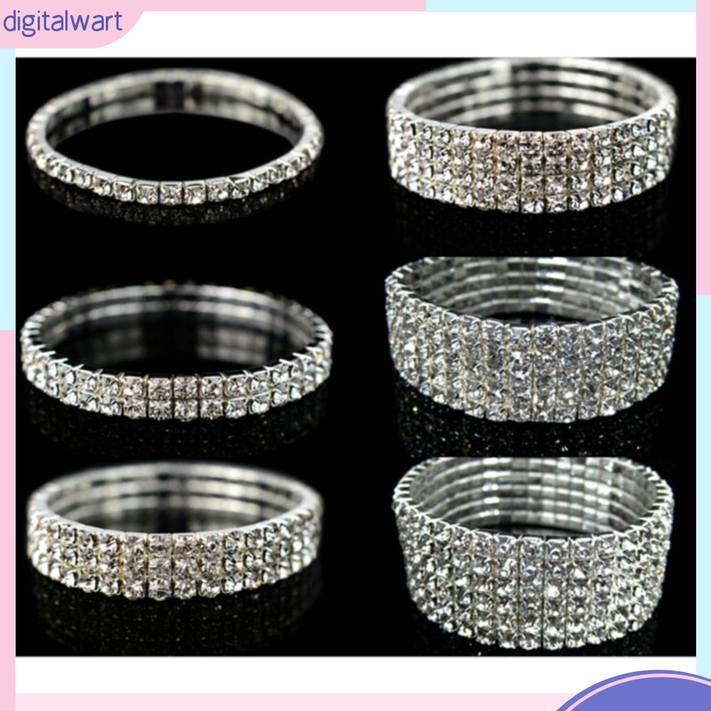 Vòng đeo tay đính trang trí kim cương giả thanh lịch dành cho nữ