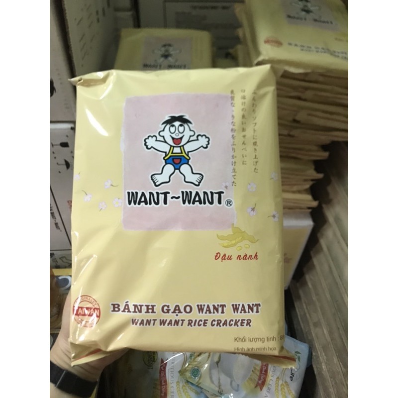 Bánh gạo Want Want Đậu Nành 88g- date 31/8/2021