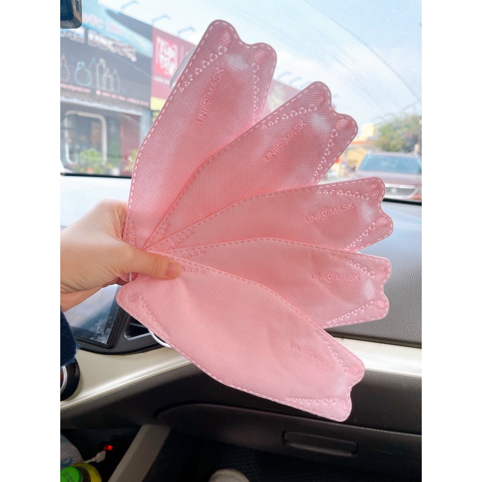 SET 5C Khẩu Trang KF94 Màu Hồng Pastel Hiệu UNIMASK Hàng Xuất Khẩu Chính Hãng