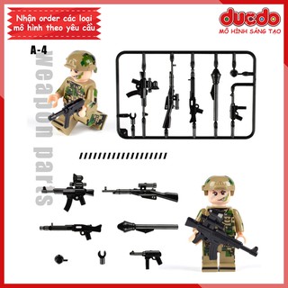 Vỉ phụ kiện vũ khí 7 món cực đẹp - Đồ chơi Lắp ghép Xếp hình Mini Minifigures lính Army WW2 Mô hình