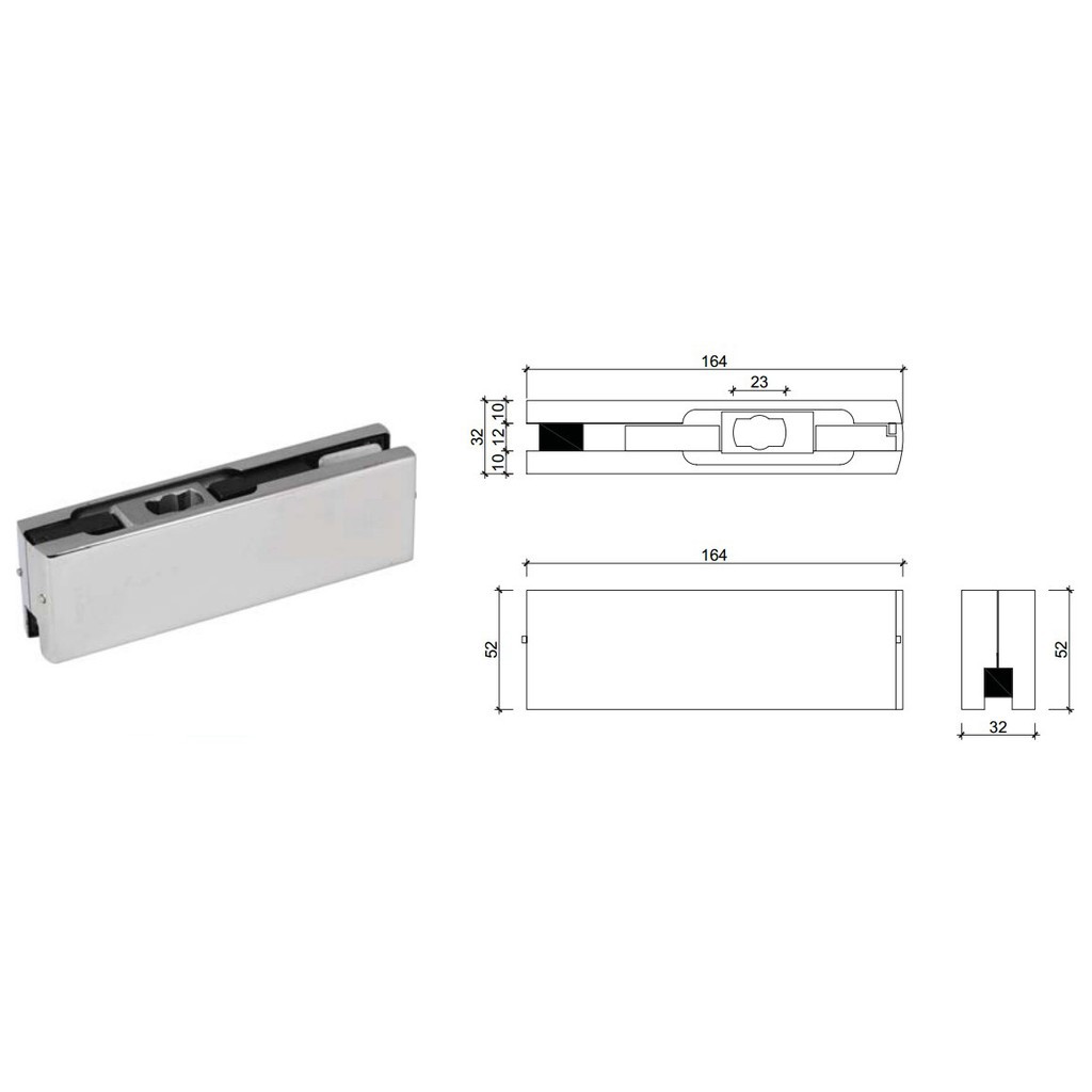 [GIÁ TỐT ]Kẹp kính dưới VICKINI 61100.001 PSS (inox bóng)