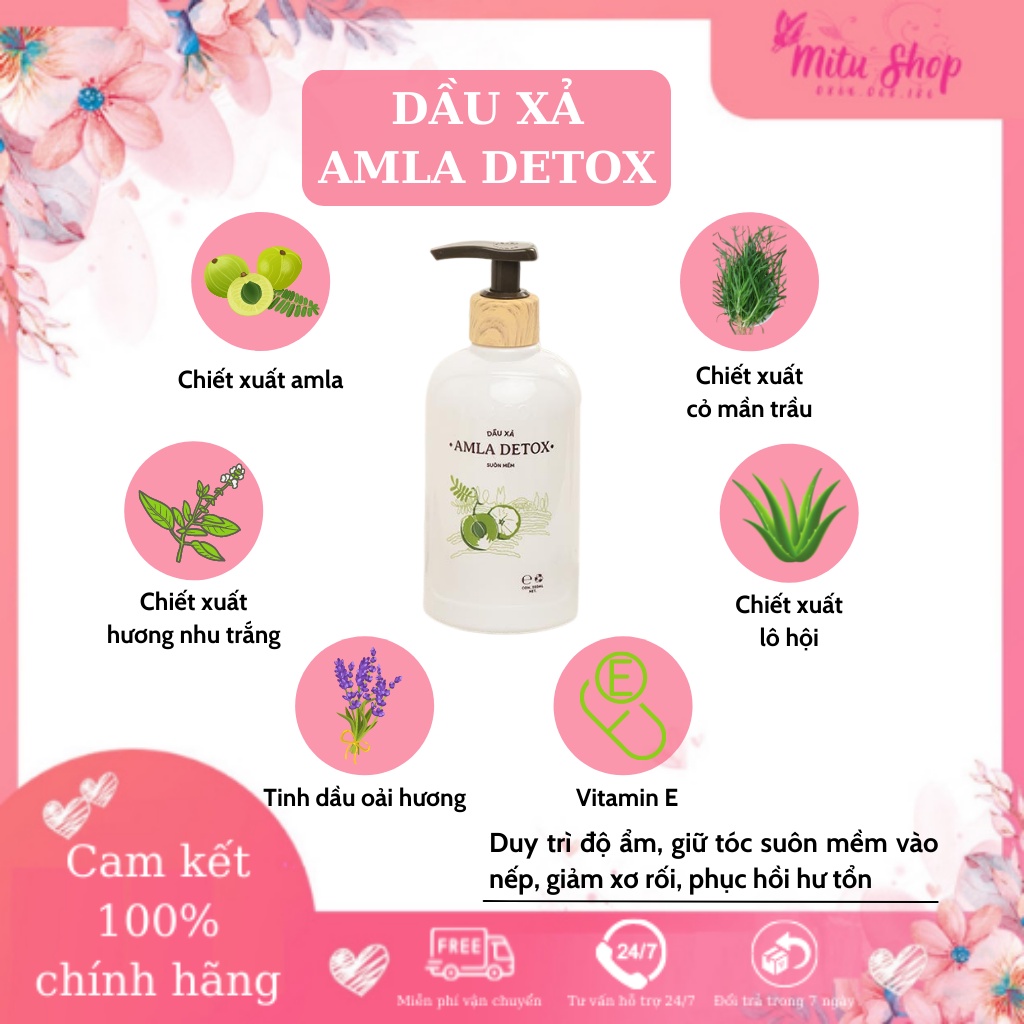 [Chính Hãng] Dầu Xả Amla Detox Laco ⚡Dưỡng Tóc Siêu Mềm Mượt, Toả Mát Hương Thơm, Thảo Dược An Toàn, Chống Gãy Rụng