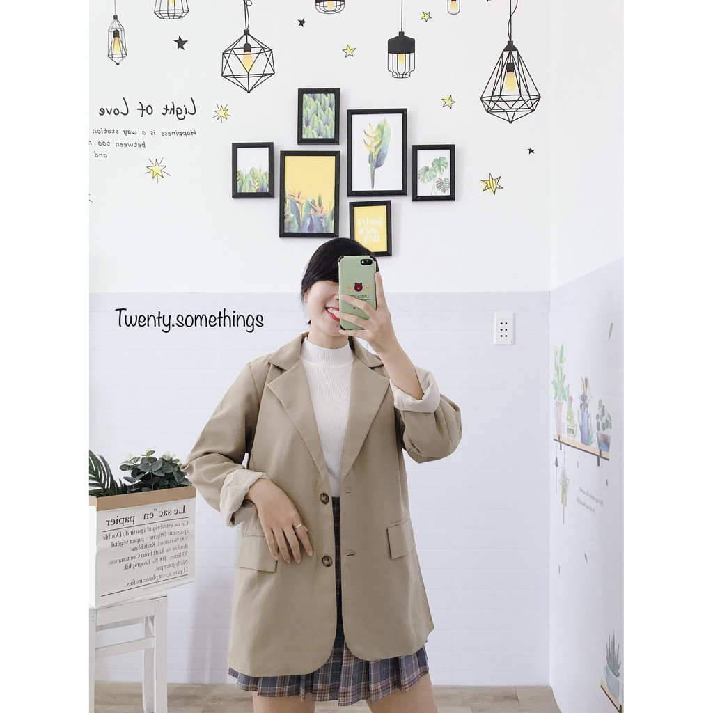 ÁO BLAZER NÂU TÂY HÀN QUỐC 2 LỚP (ảnh thật/sẵn/video) | BigBuy360 - bigbuy360.vn