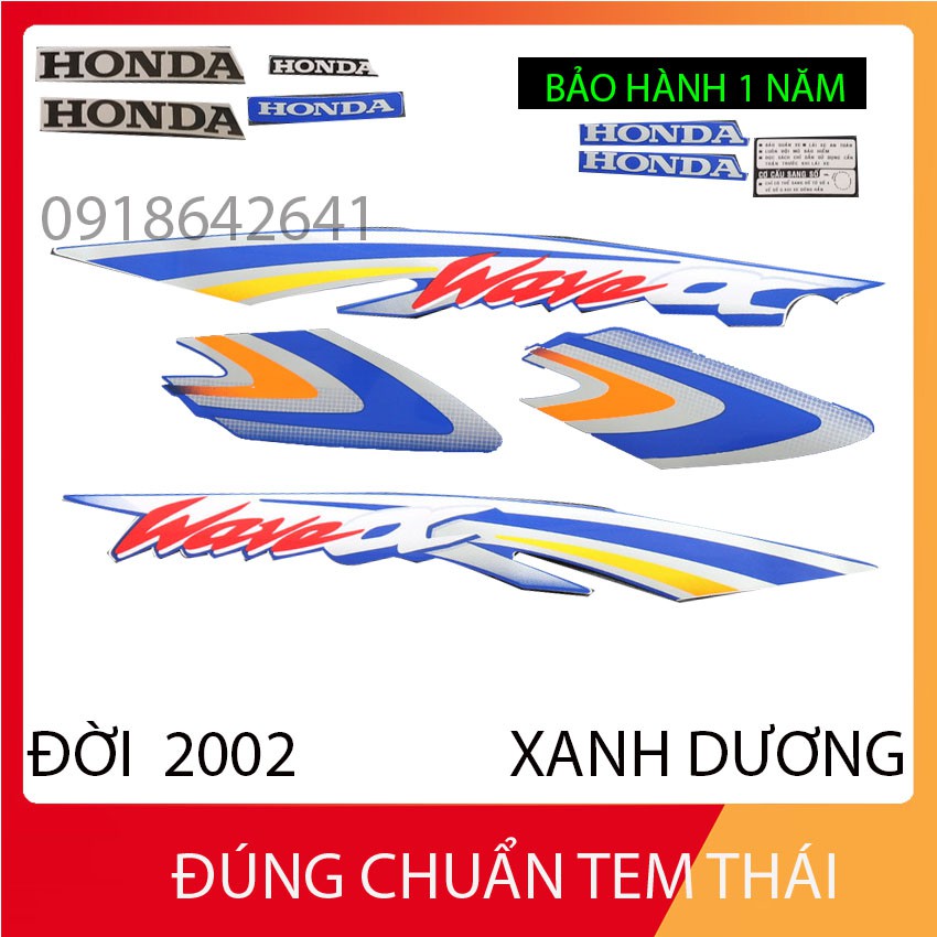 [CHUẨN TEM THÁI] BỘ TEM 3 LỚP DÁN FULL XE HÀNG XỊN CHO WAVE ANPHA MẪU NHỎ ĐỜI 2002 - MÀU XANH NGỌC