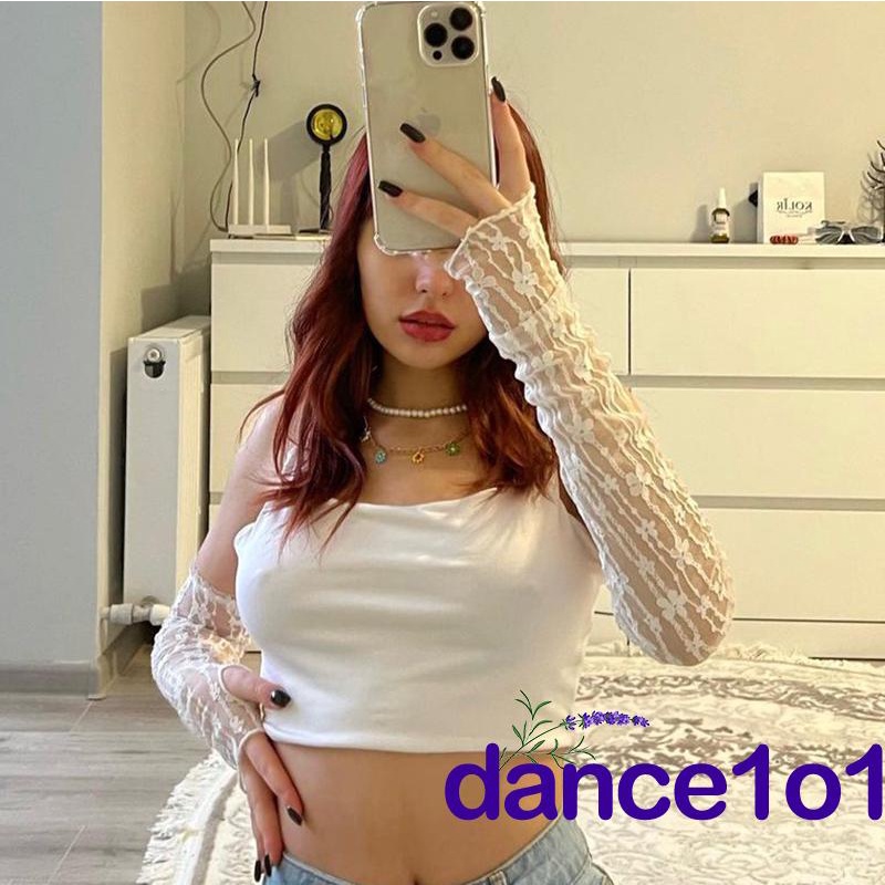 ✥Nc❀Bộ Áo Hai Dây Cổ Chữ V + Áo Ren Màu Trơn Thời Trang Mùa Hè Cho Nữ