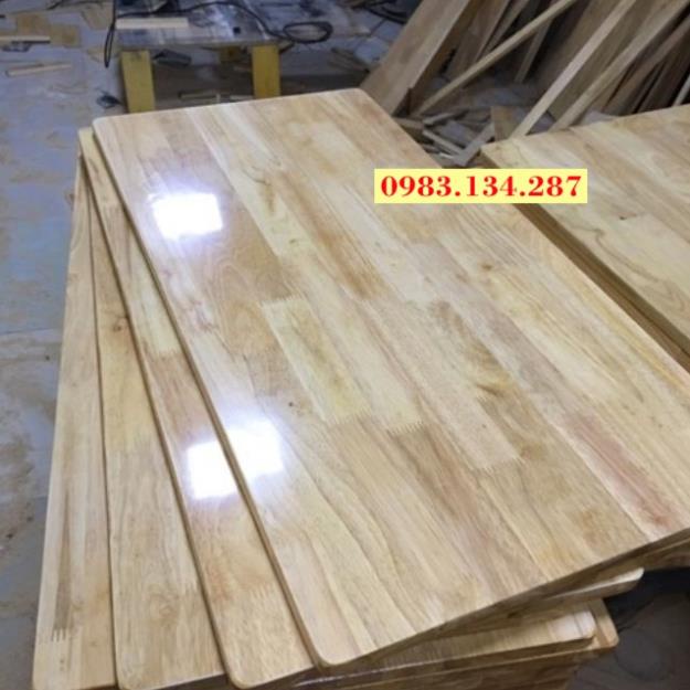 Mặt bàn dài 160cm rộng 30cm,35cm,40cm,45cm,50cm,60cm,... gỗ thịt , mặt bàn gỗ cao su phun bóng 2 mặt hàng