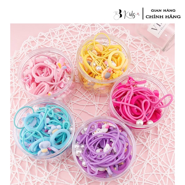 Hộp Buộc Tóc 50 Chi Tiết BB Kids Siêu Đáng Yêu Cho Bé
