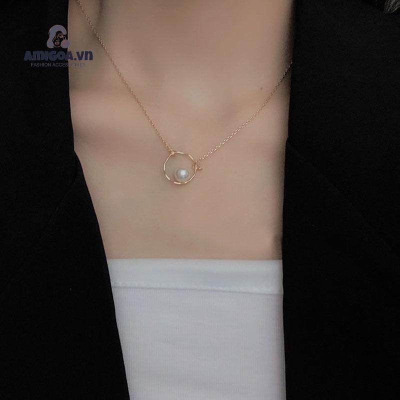 ✨✨òng cổ choker kiểu hình học đính ngọc trai thời trang Hàn Quốc cho nữ